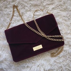 Jimmy Choo Parfums Burgundy Clutch with Gold Chain